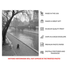 Cargar imagen en el visor de la galería, Digitally Restored and Enhanced 1940 A Couple Walking Along Seine River Photo Print - Vintage Photo of A Couple Walking Along Seine River by Toni Frissell
