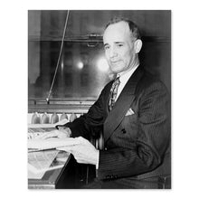 Load image into Gallery viewer, Digitally Restored and Enhanced 1937 Napoleon Hill Poster Photo - Old Portrait Photo of Napoleon Hill Holding His Book Think and Grow Rich Wall Art Print
