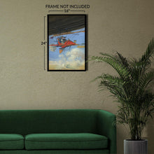 Load image into Gallery viewer, Digitally Restored and Enhanced 1900 Futuristic Air Travel Poster - Victorian Aviation Fantasy Flying Machines - Turn of Century - Archival Print
