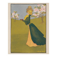 Load image into Gallery viewer, Digitally Restored and Enhanced 1907 Spring Art Nouveau Woman Poster - Belle Epoque Seasonal Art - Archival Reproduction

