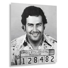 Load image into Gallery viewer, Digitally Restored and Enhanced 1976 Pablo Escobar Photo Print - Vintage Photo of Pablo Escobar Mugshot Poster Wall Art - Old Photo of Pablo Escobar Poster
