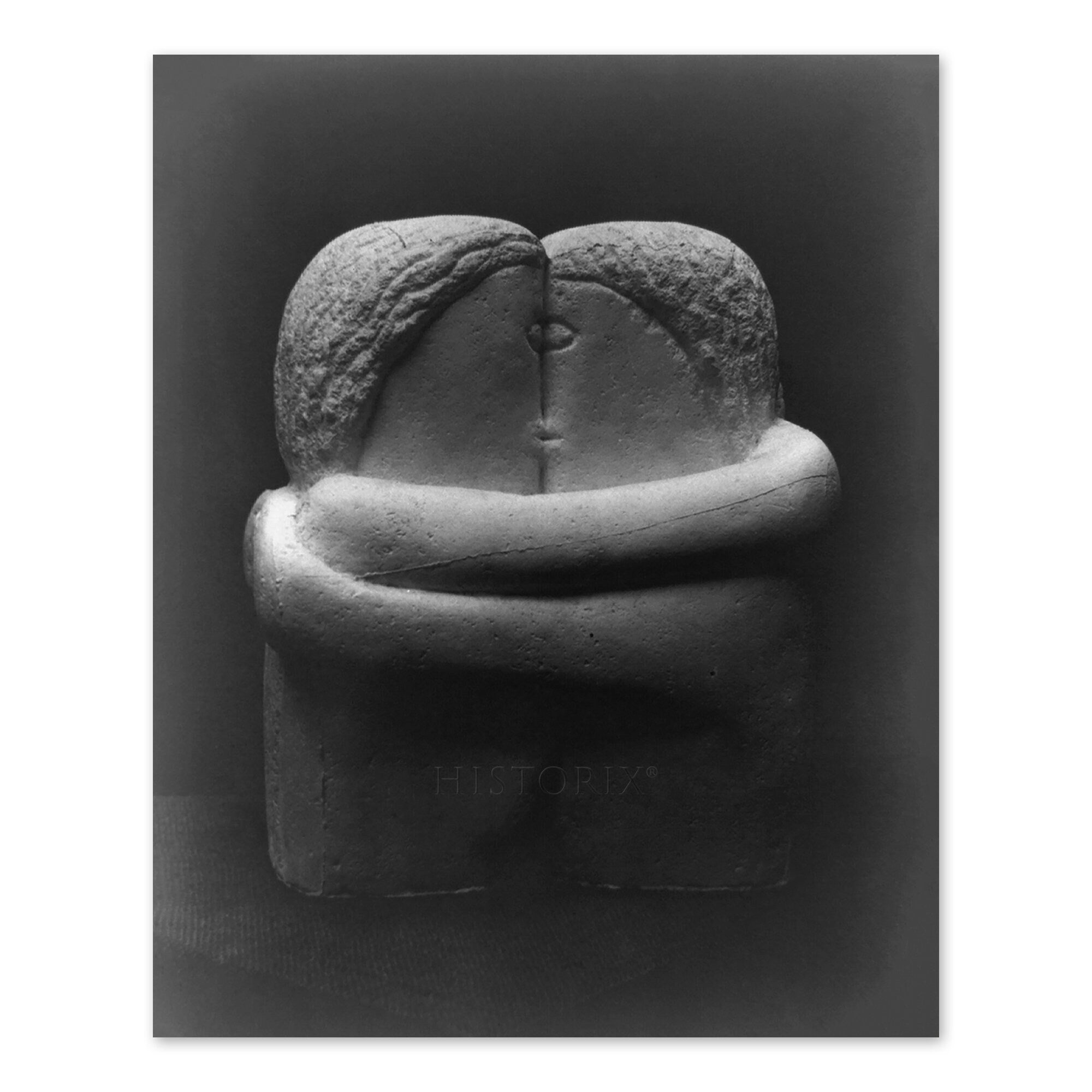 1913 The Kiss Sculpture by Constantine Brancusi Photo Print Poster