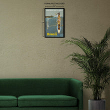 Cargar imagen en el visor de la galería, Digitally Restored and Enhanced 1960 Hawaii United Air Lines Travel Poster - Diamond Head Waikiki Outrigger Canoe - Mid-Century Aviation - Archival Print
