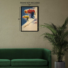 Cargar imagen en el visor de la galería, Digitally Restored and Enhanced 1947 Alpine Skiing Poster - Mid-Century Winter Sports Advertising - Vintage Recreation Art - Archival Reproduction

