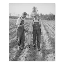 Cargar imagen en el visor de la galería, 1940 Tobacco Planter Photo Print - Vintage Photo of Two Farmers Using Tobacco Mechanical Planter in North Carolina Wall Art
