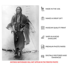 Load image into Gallery viewer, Digitally Restored and Enhanced 1909 Quanah Parker Portrait Photo - Vintage Portrait Photo of Quanah Parker The Comanche Empire Tribal Chief Print Wall Art
