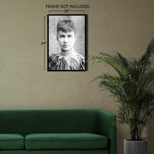 Load image into Gallery viewer, Digitally Restored and Enhanced 1890 Nellie Bly Photo Print - Vintage Portrait Photo of Journalist Elizabeth Cochrane Seaman Poster
