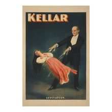 Load image into Gallery viewer, 1894 Kellar Magician Poster - Levitation Illusion - Victorian Gilded Age Theater Magic - Archival Print
