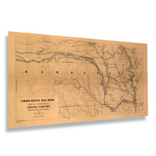 Cargar imagen en el visor de la galería, Digitally Restored and Enhanced 1865 Nebraska Territory Railroad Map - Union Pacific Transcontinental Survey - Westward Expansion - Archival Reproduction
