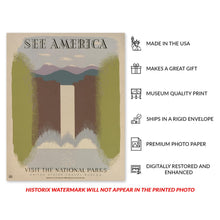 Load image into Gallery viewer, Digitally Restored and Enhanced 1936 See America National Parks Travel Poster - WPA Federal Art Project - Depression Era Tourism Art - Museum-Quality Print
