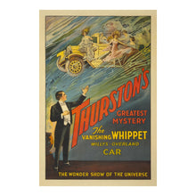 Load image into Gallery viewer, 1925 Thurston Magician Poster - Vanishing Whippet Automobile - Jazz Age Vaudeville Theater Magic - Archival Print
