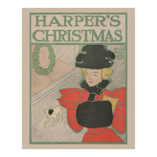 Load image into Gallery viewer, Digitally Restored and Enhanced 1896 Harper's Christmas Magazine Poster - Art Nouveau Holiday Advertising - Vintage Gilded Age Publication Art - Archival Reproduction
