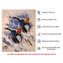Load image into Gallery viewer, Digitally Restored and Enhanced 1947 Ski Fashion Advertising Poster - Mid-Century Winter Sportswear - Vintage Recreation Art - Archival Reproduction
