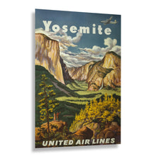 Cargar imagen en el visor de la galería, Digitally Restored and Enhanced 1945 Yosemite National Park United Airlines Travel Poster - Golden Age Aviation - California Art - Archival Print
