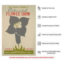 Load image into Gallery viewer, Digitally Restored and Enhanced 1939 Hinsdale Illinois Centennial Flower Show WPA Federal Art Project Poster - Depression Era Art Deco - Archival Reproduction
