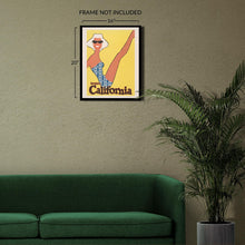 Load image into Gallery viewer, Digitally Restored and Enhanced 1963 Southern California Beach Railroad Travel Poster - Vintage Surf Tourism Art - Mid-Century Coastal Railway - Museum-Quality Print
