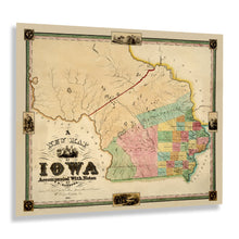 Load image into Gallery viewer, Digitally Restored and Enhanced 1845 Iowa Map Poster - Vintage Map of Iowa Showing Territory Occupied by the Indians of North America - Old Iowa Wall Map
