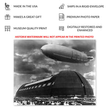 Load image into Gallery viewer, Digitally Restored and Enhanced 1931 USS Akron Photo Print - Vintage Photo of The US Navy Uss Akron at Goodyear Zeppelin Dock Akron Ohio Poster Wall Art
