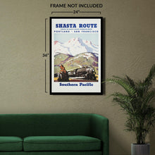 Load image into Gallery viewer, Digitally Restored and Enhanced 1950 Shasta Cascade California Railroad Travel Poster - Vintage Train Tourism - Pacific Northwest Scenic Railway - Archival Reproduction
