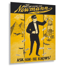 Load image into Gallery viewer, Digitally Restored and Enhanced 1928 Newmann the Great Poster - Brilliant Psychic Star Mentalist - Jazz Age Vaudeville Theater - Archival Print
