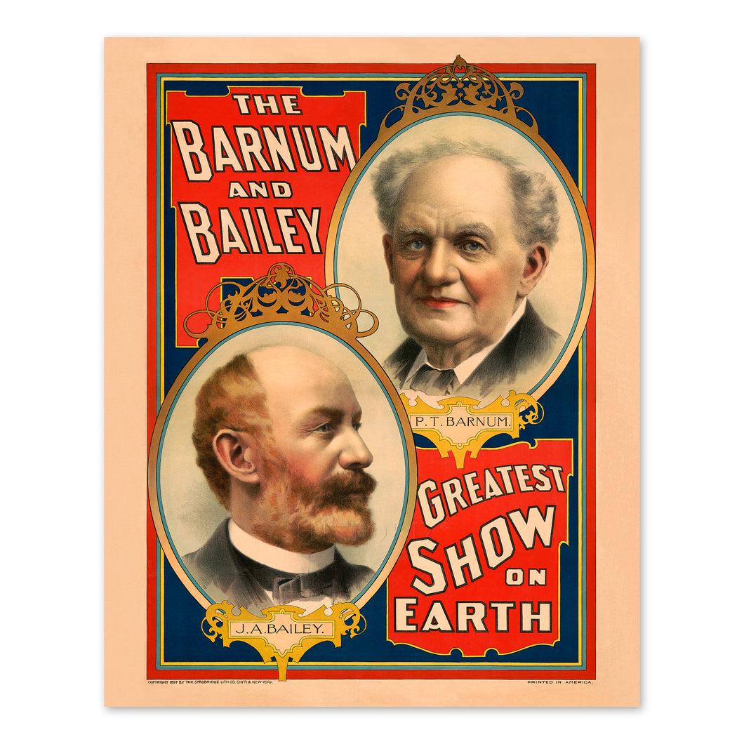 1897 The Barnum & Bailey Greatest Show on Earth Poster Print - Vintage Barnum and Bailey The Greatest Show on Earth Wall Art