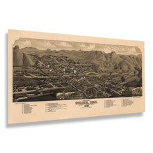 Load image into Gallery viewer, Digitally Restored and Enhanced 1882 Golden Colorado Bird's Eye View Map - Western Mining Town Cartography - Frontier Development - Archival Reproduction
