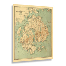 Load image into Gallery viewer, Digitally Restored and Enhanced 1893 Mount Desert Island Maine Map - Vintage Map of Maine Poster - Old Map of Mount Desert Island Maine Wall Art Print
