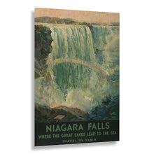 Cargar imagen en el visor de la galería, Digitally Restored and Enhanced 1925 Niagara Falls Travel by Train Rainbow Waterfall Poster - Golden Age of Rail Tourism - Archival Reproduction
