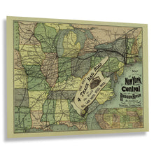 Load image into Gallery viewer, Digitally Restored and Enhanced 1876 New York Central Hudson River Railroad Map - Centennial Era Transportation Cartography - American Heritage - Museum Print
