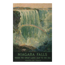 Cargar imagen en el visor de la galería, Digitally Restored and Enhanced 1925 Niagara Falls Travel by Train Rainbow Waterfall Poster - Golden Age of Rail Tourism - Archival Reproduction
