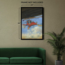 Load image into Gallery viewer, Digitally Restored and Enhanced 1900 Futuristic Air Travel Poster - Victorian Aviation Fantasy Flying Machines - Turn of Century - Archival Print
