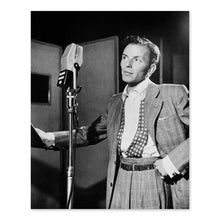 Load image into Gallery viewer, Digitally Restored and Enhanced 1947 Frank Sinatra Photo Print - Vintage Frank Sinatra Portrait at Liederkrantz Hall New York - Old Frank Sinatra Poster
