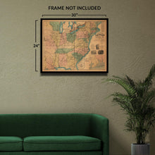 Load image into Gallery viewer, Digitally Restored and Enhanced 1861 United States Civil War Railroad Map - Military Transportation Cartography - Historical Strategic Document - Archival Print
