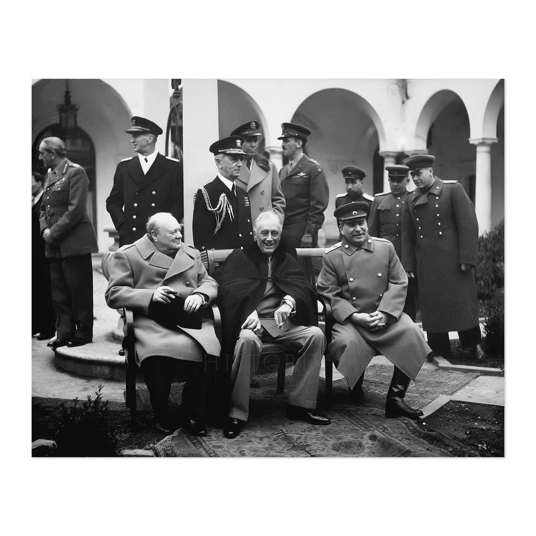 Digitally Restored and Enhanced 1945 The Big Three Yalta Conference Photo Print - Vintage Photo of The Yalta Conference of The Big Three Wall Art Poster