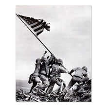 Cargar imagen en el visor de la galería, Digitally Restored and Enhanced 1945 United States Marine Corps Raising the Flag on Iwo Jima Photo Print - Vintage Photo of Flag Raising on Iwo Jima Poster
