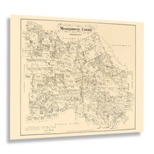 Load image into Gallery viewer, Digitally Restored and Enhanced 1880 Montgomery County Texas Map Print - Montgomery County Texas Map Wall Art - Vintage Map of Montgomery Texas Poster

