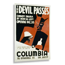 Load image into Gallery viewer, Digitally Restored and Enhanced 1936 The Devil Passes San Francisco WPA Federal Art Project Theatre Poster - Depression Era Art Deco - Archival Reproduction
