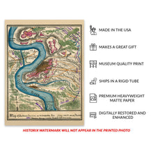 Load image into Gallery viewer, Digitally Restored and Enhanced 1863 Vicksburg Mississippi Civil War Map - Confederate Battlefield Campaign - Military History Cartography - Archival Reproduction
