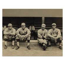 Cargar imagen en el visor de la galería, Digitally Restored and Enhanced 1915 Babe Ruth Poster Photo - Vintage Photo Print of Boston Red Sox Players Babe Ruth Ernie Shore Rube Foster &amp; Del Gainer
