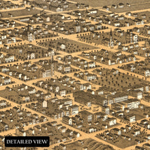 Load image into Gallery viewer, Digitally Restored and Enhanced 1869 Decatur Illinois Map Poster - Vintage Bird&#39;s Eye View Map of Decatur City Macon County Illinois Wall Art Print
