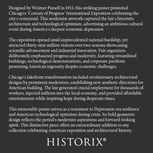 Load image into Gallery viewer, Digitally Restored and Enhanced 1933 Chicago Worlds Fair Century of Progress Art Deco Poster - International Exposition History - Archival Reproduction
