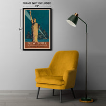 Load image into Gallery viewer, Digitally Restored and Enhanced 1927 New York Travel Poster - Wonder City Metropolitan Manhattan - Jazz Age Urban Grandeur - Archival Print

