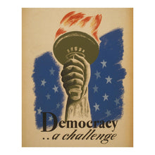 Load image into Gallery viewer, Digitally Restored and Enhanced 1936 Democracy A Challenge Statue of Liberty WPA Federal Art Project Poster - Depression Era Art Deco - Archival Reproduction
