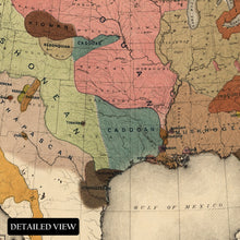 Cargar imagen en el visor de la galería, Digitally Restored and Enhanced 1890 Map of Linguistic Stocks of American Indians Poster - Vintage Map of North America Wall Art - North America Map Print 
