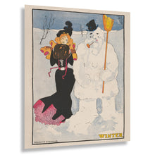 Load image into Gallery viewer, Digitally Restored and Enhanced 1907 Winter Art Nouveau Woman Poster - Belle Epoque Seasonal Art - Archival Reproduction
