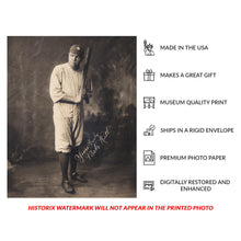 Cargar imagen en el visor de la galería, Digitally Restored and Enhanced 1920 Babe Ruth Portrait Photo - Baseball Legend - Golden Era Sports History Photography - Gallery-Quality Print
