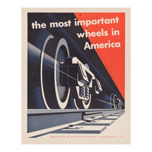 Load image into Gallery viewer, Digitally Restored and Enhanced 1952 American Railroad Modernist Poster - Vintage Mid-Century Graphic Design - Railway Transportation Art - Museum-Quality Print
