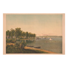 Load image into Gallery viewer, Digitally Restored and Enhanced 1878 Chautauqua Lake New York Victorian Landscape Print - Gilded Age American Scenic Art - Archival Reproduction
