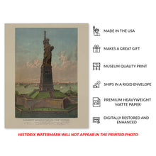 Load image into Gallery viewer, Digitally Restored and Enhanced 1885 Statue of Liberty Poster Matte - Vintage Poster of Liberty Enlightening the World - Statue of Liberty Wall Art Print
