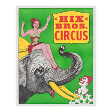 Load image into Gallery viewer, Digitally Restored and Enhanced 1970 Hix Bros Circus Poster - Elephant Performers American Traveling Circus - Vintage Americana - Archival Print
